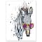 Designart - Funny Zebra Watercolor - Animal Canvas Art Print